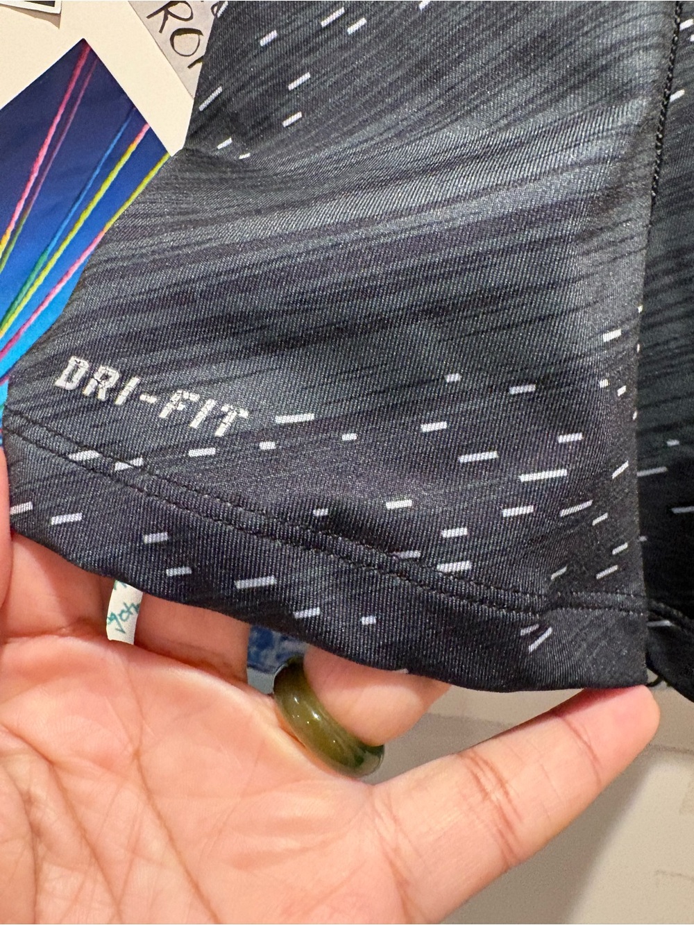 Nike Dri-FIT Dark Gray Patterned Racerback Tank - Picture 3 of 11